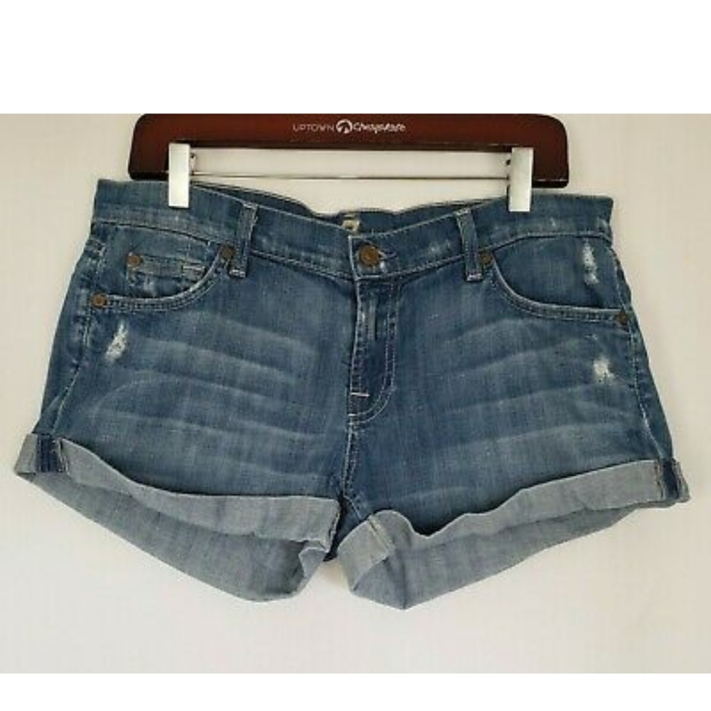 7 For All Mankind Baywater Blue Roll Up Destroyed - Picture 4 of 6